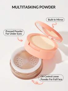 SHEGLAM Insta-Ready Face & Under Eye Setting Powder Duo-Smooth Sand 2 In 1 Brightening Loose Setting Powder Matte Pore-Less Waterproof Powder Face Makeup Brand Beauty Makeup Face Paint Cosmetic For Women Girls Perfect For Spring Summer Ideal For Y2K Fancy Fashion Suitable For Birthday Mother'S Day Gift Rave Festival Party Ready Best Color - Smooth Sand - View 7
