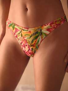 MOTF PREMIUM SUMMER MULTI-COLOR TROPICAL RAINFOREST PALM TREE FLORAL ANIMAL TEXTURE PRINT BEACH VACATION BIKINI SET - Multicolor - View 7