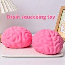 Easy Sqweezy Jumbo Brainy - اضغط على هذا الدماغ العملاق الكبير والممتع والناعم والبطيء الارتفاع لتخفيف التوتر - لعبة حسية / لعبة تململ أصلية وهدية للأطفال والبالغين - متعدد الألوان - مشاهدة 10