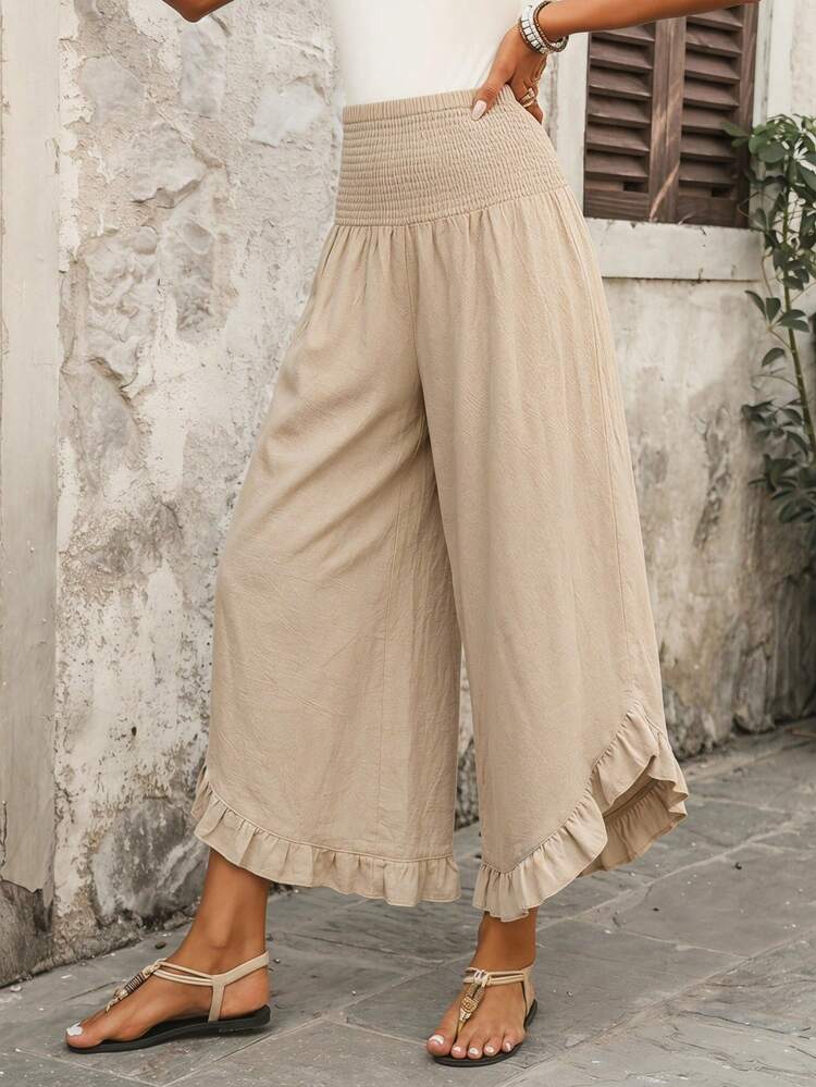 Women's Casual Ruffled Hem Pants For Summer