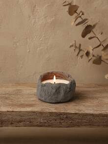 Cirelle 1PC/2PCS Wabi-Sabi Textured Matte Concrete Candle Holder, Empty Cement Candle Cup For DIY Soy Candle Making, Minimalist Table Decor, Ideal Housewarming Birthday Wedding Holiday Gift For Home Decor & Candle Making Hobbyists - multicolor - View 5