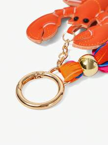 Viva Strut 1pc Summer Beach Lobster Keychain, Lobster Bag Pendant With Colorful Silk Tassel, Ocean Nautical Style Women's Keyring - Summer Beach Lobster - View 4