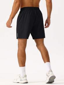 Gym Rark Men's Striped Zipper Pocket Casual Sports Shorts 2pcs/Set, Gym, Holiday - Multicolor - View 2