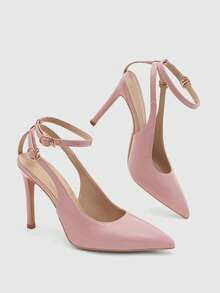 CUCCOO BIZCHIC Women's Pink Pointed Stiletto Strap Sandals, Elegant Adjustable Buckle High Heels, Suitable For Office Work, Wedding Parties, Comfortable High Heels Are Suitable For All Seasons Of The Year - Pink. - View 10