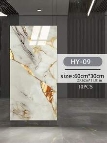 10片装 22片装 50片装 加厚自粘PVC 3D仿大理石瓷砖墙贴 防水强力背胶 易于安装 适用于浴室、客厅、卧室、办公室装修家居装饰 - 多色 - 查看 25