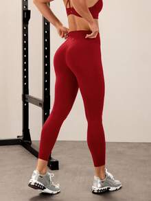 GLOWMODE 24" Peakbum Powersculpt™-Air Sculpt Flex 吸濕排汗涼感V腰提臀緊身褲 高強度運動跑步訓練 秋冬款 - Fiery Red - 查看 6