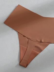 SHEIN 4件組 女款無縫素色中腰丁字褲 - 彩色 - 查看 7