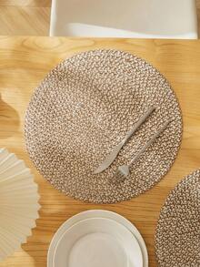 Cirelle 1Pc Round Braided Woven Placemats, Textured Spiral Pattern Table Mats In Neutral Earthy Tones, Heat-Resistant Non-Slip Dining Place Mats For Home Kitchen Counter, Coffee Table, Farmhouse Boho Rustic Decor, Ideal For Everyday Meals, Dinner Parties, Weddings & Gatherings, Thoughtful Gift For Family And Friends For Housewarming, Birthday & Special Occasions - Multicolor - View 10