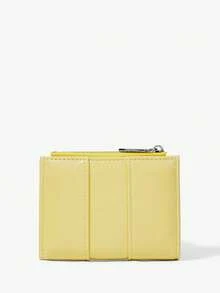 Viva Strut 1pc Light Yellow Imitation Leather Small Wallet, Wallet In Hand, Zipper, Fashionable And Versatile New Daily Travel Change Bag - Yellow - View 4