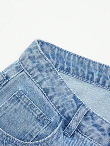 GlowEve Denim Denim Bordados com Flores de Verão para Mulheres - Lavagem clara - Visão 4