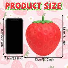 MINKOJA MINKOJA Fraise à presser - Bloc de fraise géant extra large , Cadeaux blagues amusants pour adultes , Balle anti-stress géante de 4,25 pouces , Jouet sensoriel anti-stress pour adultes - Sunny Days Entertainment,,Remplissage de sacs cadeaux, Remplissage de piñatas, Prix de classe, Jouets pour anniversaires & remises de diplômes - Multicolore - Voir 6