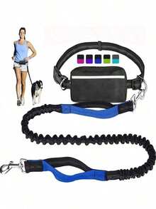 Adjustable Dog Leash And Waist Pack Combo - Hands-Free Pet Harness With Safety Strap, Portable Dog Walking Chest Strap Suitable For Small To Medium Dogs - Multicolor - View 11