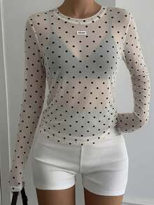 Livesso Women's Solid Color T-Shirt, Suitable For Holiday, Spring, Summer, Autumn - Black and White - View 4