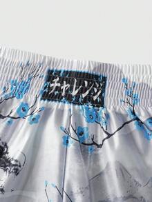 ROMWE MEN Anime Boxer da uomo stile giapponese con stampa - Bianco - Visualizzare 7