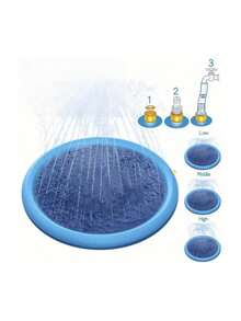 Pvc Thickened Anti Slip Water Spray Mat Waterproof Foldable Wear Resistant Large Size Lawn Backyard Splash Pad Summer Outdoor Water Play Toy For Pets Durable Portable Leisure Gear - Blue - View 6