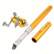 1Pc Emergency Mini Fishing Rod - Pen Shape Foldable 1m Aluminum Rod With Instant Reel - Multi-Purpose Tool For Flood Prevention/2025 Fishing/Off-Grid Survival - Must-Have For RV Life, Standard Metal Gear, Outdoor Emergency Kit, Compact Survival Tool - Multicolor - View 13