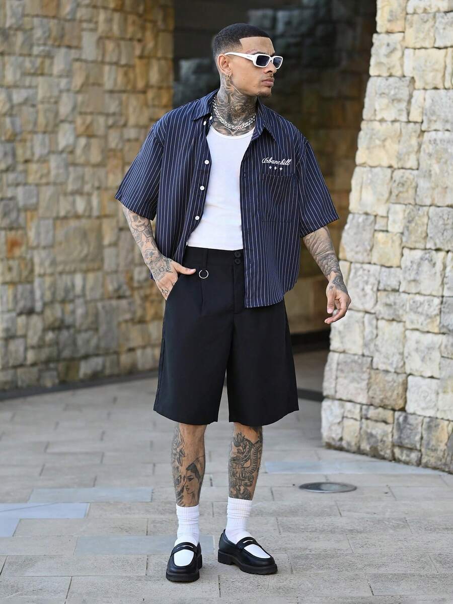 Devon Thys Men's Casual Loose Fit Shorts, Business Business Office Shorts, Gift For A Boyfriend Or Husband - Black - View 1