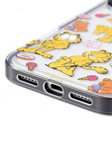 GARFIELD | SHEIN 卡通圖案時尚黃色邊框手機殼，防摔保護手機殼，適用於 iPhone 11-17 Pro Max - 彩色 - 查看 6