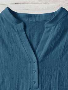 EMERY ROSE Casual Minimalist Blue Women's Shirt Suitable For Summer - Dusty Blue - View 3