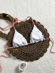 Swim Vcay 2026 Women's Summer Beach Fish Pattern Print Bikini Top - Multicolor - View 2