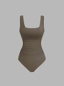 Sweetra Body casual de mujer de unicolor con tirantes anchos y fruncido - Multicolor - Ver 7