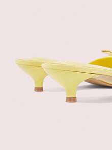 CUCCOO DOLLMOD Women's Shoes, Spring And Summer, Bow Decoration, Open Toe, Kitten Heel, Daily Casual, Sweet Pink Sandals. - goose yellow - View 6
