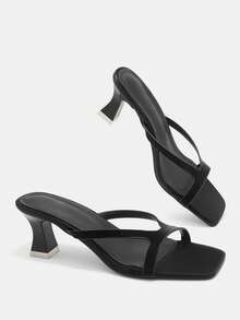 CUCCOO CURVES Women's Shoes Simple And Fashionable Black Fattened Large Size Wide Last Slippers - Black - View 10