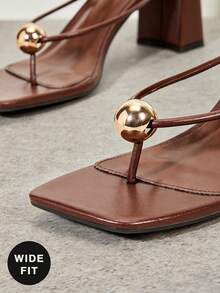 SHUZIA Women's Wide Fit Casual Sandals, Versatile For Daily Wear - Coffee Brown - View 6
