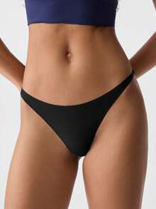 Loungeista 5pcs Women Plain Ice Silk Sexy G-String Panties - Multicolor - View 4