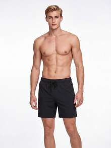 Manfinity KASUA Men Zip Pocket Drawstring Waist Swim Trunks - Black - View 4