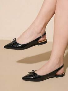 CUCCOO CURVES Damen Schuhe Damen spitz zulaufendes Schnallen Design Alltagstauglich Mode Breitleisten High Heels - Schwarz - Übersicht 4