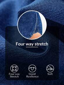 Sunnyshic Plus Size Women's Asymmetric Hem High Waist Fashion Denim Skort - Blue - View 7