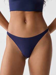 Loungeista 5pcs Women Plain Ice Silk Sexy G-String Panties - Multicolor - View 3