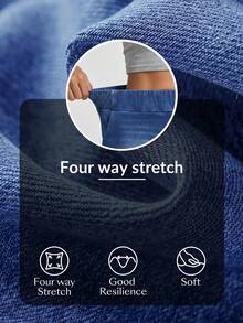 Flexra Women's Casual Washed Denim Mini Skirt, Summer Going Out Navy Blue - Blue - View 11