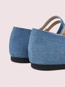 CUCCOO DOLLMOD Ladies Vintage Round Toe Dark Blue, Double Stripe Mary Jane - denim blue - View 6