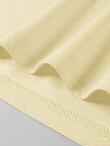 Manfinity Homme Men's Button Half-Placket Short Sleeve Chest Pocket Versatile Polo Shirt, Formal - Light Yellow - View 3