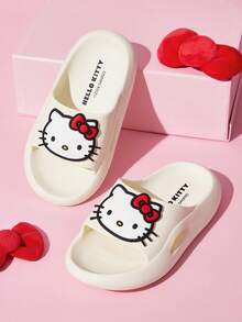 HELLO KITTY AND FRIENDS | SHEIN 可愛卡通圖案米色兒童EVA拖鞋，適合幼兒和兒童，可用於室內、淋浴或戶外，輕便舒適，適合男孩和女孩，夏季服裝，春季服裝，海灘，度假 - 米色 - 查看 7