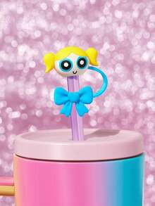 THE POWERPUFF GIRLS X SHEIN 可愛娃娃吸管蓋 防塵可重複使用 適用於 8-10mm 直徑吸管 不含吸管 情人節 - 彩色 - 查看 7