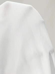 Cravure 女款大尺碼襯衫領無袖收腰不對稱荷葉邊下擺上衣，適合外出、聚會與派對 - 白色 - 查看 6