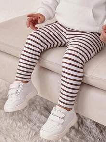SHEIN Baby Girls Leggings For Toddlers Assorted Prints Comfortable Toddler Girls Pants Set With Floral Stripe Polka Dot Designs Cute Baby Girls Leggings Soft Stretchable For Everyday Wear,Leggings For Baby Young Girls Pants Sets Baby Leggings Pack Baby Clothes Leggings For Babys,Baby Girls Clothing,Baby Girls Bottoms - Multicolor - View 3