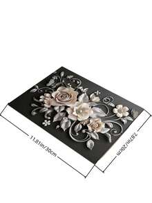 1PC 3D Floral Pattern Absorbent Quick Dry Silicone Drying Mat Waterproof Slip Resistant Kitchen Counter Pad For Dishes Cups Coffee Maker Utensils Non Slip Cozy Home Decor Spring Summer Decor Kitchen Essentials Housewarming Gift - Black - View 10