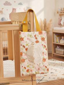 Cozy Pixies 1 pieza Bolsa de almacenamiento floral pastoral para bebé, bolsa de pañales, fácil de transportar durante los viajes, puede almacenar bolsas de pañales, toallitas y bolsas de pañuelos - Multicolor - Ver 5