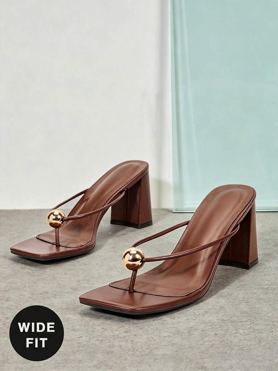 SHUZIA Women's Wide Fit Casual Sandals, Versatile For Daily Wear - Coffee Brown - View 1