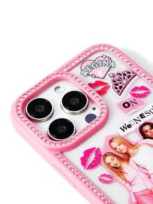 Mean Girls | SHEIN 壞女孩玫瑰紅鑽石閃亮手機殼，防摔保護 iPhone13-17 手機殼 - 彩色 - 查看 4
