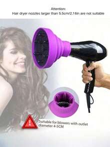 1 Buah Penutup Diffuser Pengering Rambut Silikon Lipat Universal untuk Mengeringkan dan Mengeriting Rambut, Kompatibel dengan Nozzle 4-5CM, Alat Penata Rambut untuk Rumah, Salon, Perjalanan, dan Kebutuhan Penting, Tutup Lembut Tahan Panas - MultiWarna - View 4