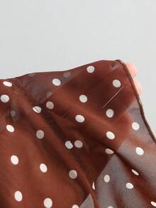 Firerie Women's Ruffle Tie Front Open Front Bell Sleeve Chiffon Floral Print Fall Clothes Blouse - Coffee Brown - View 5