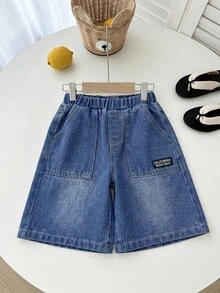 SHEIN Young BoyBlue Denim Shorts - Medium Wash - View 2