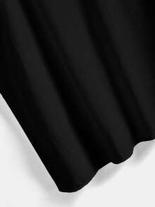 SHEIN VCAY Plus Size Women's Solid Color V-Neck Ruffle Trim Loose Camisole, Summer Bohemian Style, Casual & Romantic Daily Wear - Black - View 6