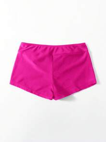 Swim Basics 女款夏季度假海灘素色泳褲下身 - 玫紅色 - 查看 2
