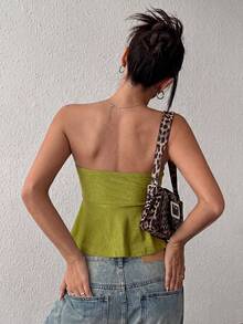Firerie Top bandeau unicolor - Verde Oliva - Ver 3